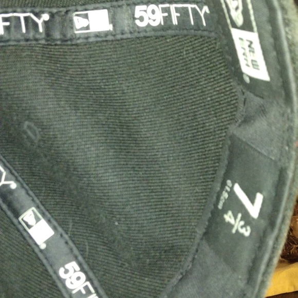 New era Houston Astros baseball hat size 7 and 3/4 all black rare - Picture 4 of 5